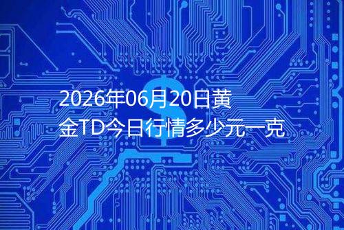 2026年06月20日黄金TD今日行情多少元一克