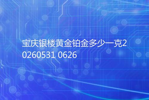 宝庆银楼黄金铂金多少一克20260531 0626