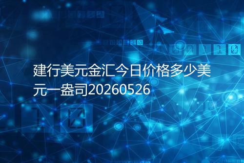 建行美元金汇今日价格多少美元一盎司20260526