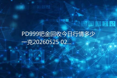PD999钯金回收今日行情多少一克20260525 0238