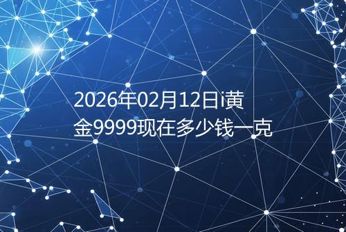 2026年02月12日i黄金9999现在多少钱一克
