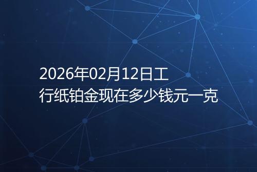 2026年02月12日工行纸铂金现在多少钱元一克