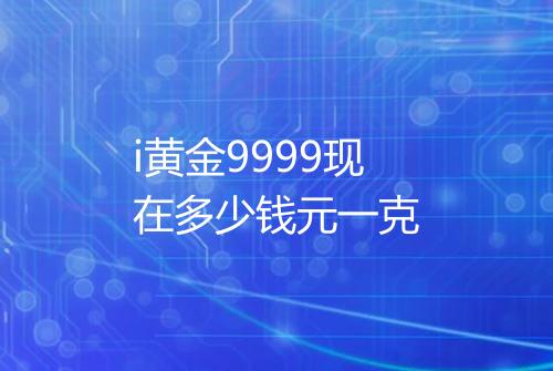i黄金9999现在多少钱元一克