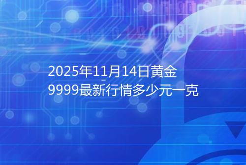 2025年11月14日黄金9999最新行情多少元一克