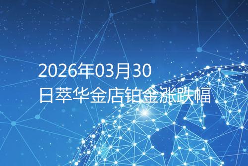 2026年03月30日萃华金店铂金涨跌幅