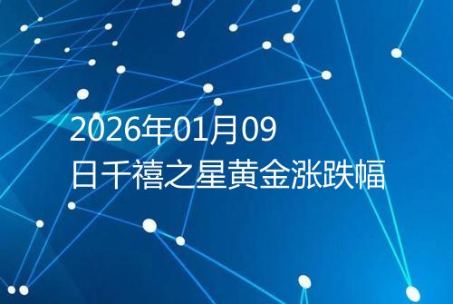 2026年01月09日千禧之星黄金涨跌幅
