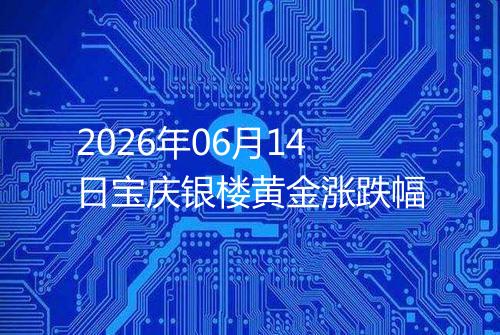2026年06月14日宝庆银楼黄金涨跌幅