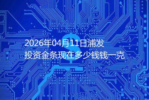 2026年04月11日浦发投资金条现在多少钱钱一克