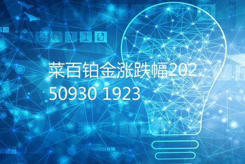菜百铂金涨跌幅20250930 1923