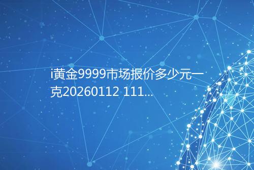 i黄金9999市场报价多少元一克20260112 1114