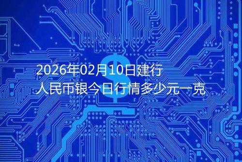 2026年02月10日建行人民币银今日行情多少元一克