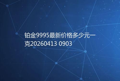 铂金9995最新价格多少元一克20260413 0903