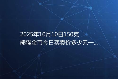 2025年10月10日150克熊猫金币今日买卖价多少元一个