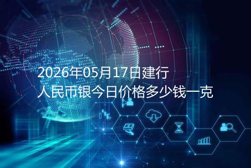 2026年05月17日建行人民币银今日价格多少钱一克
