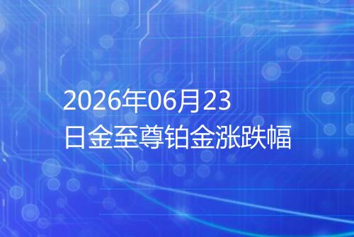 2026年06月23日金至尊铂金涨跌幅