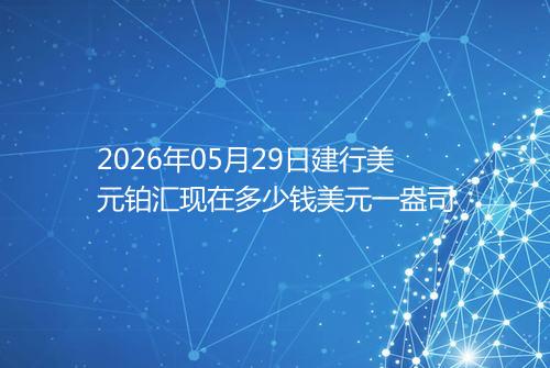 2026年05月29日建行美元铂汇现在多少钱美元一盎司