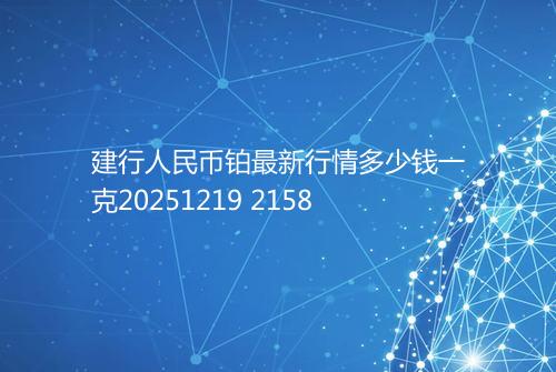建行人民币铂最新行情多少钱一克20251219 2158