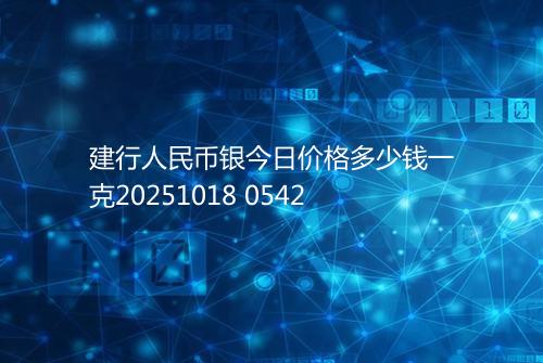 建行人民币银今日价格多少钱一克20251018 0542