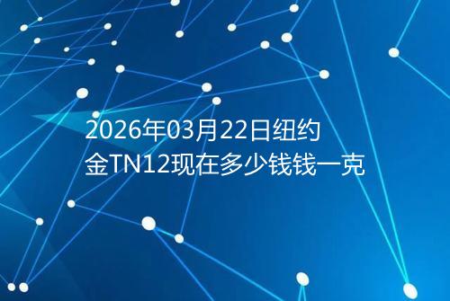 2026年03月22日纽约金TN12现在多少钱钱一克