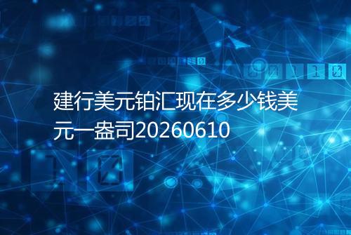 建行美元铂汇现在多少钱美元一盎司20260610