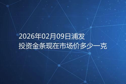 2026年02月09日浦发投资金条现在市场价多少一克