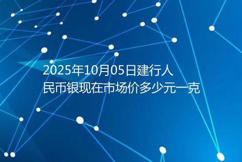 2025年10月05日建行人民币银现在市场价多少元一克