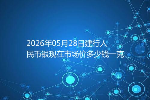 2026年05月28日建行人民币银现在市场价多少钱一克