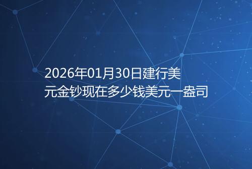 2026年01月30日建行美元金钞现在多少钱美元一盎司