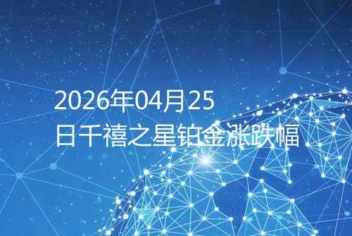 2026年04月25日千禧之星铂金涨跌幅