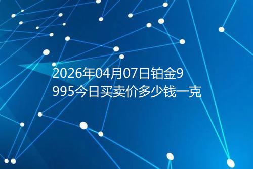 2026年04月07日铂金9995今日买卖价多少钱一克