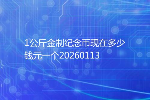1公斤金制纪念币现在多少钱元一个20260113