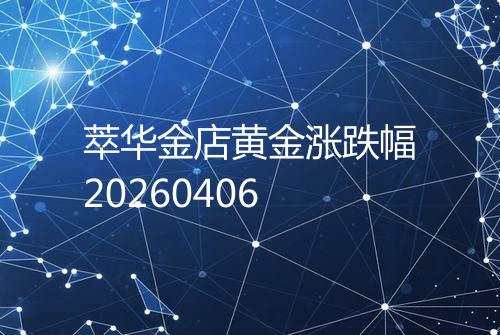 萃华金店黄金涨跌幅20260406