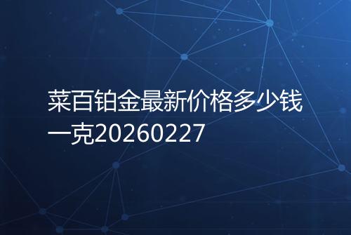 菜百铂金最新价格多少钱一克20260227