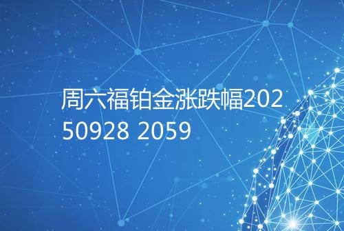 周六福铂金涨跌幅20250928 2059