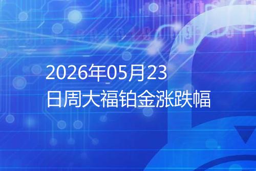 2026年05月23日周大福铂金涨跌幅