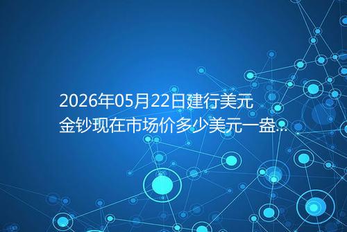 2026年05月22日建行美元金钞现在市场价多少美元一盎司