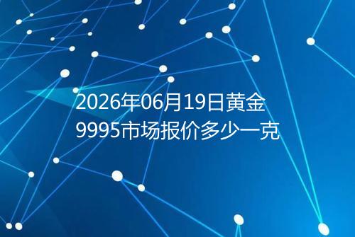2026年06月19日黄金9995市场报价多少一克