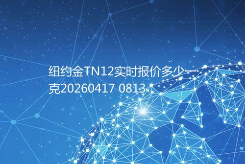 纽约金TN12实时报价多少一克20260417 0813