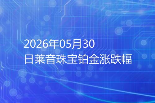 2026年05月30日莱音珠宝铂金涨跌幅