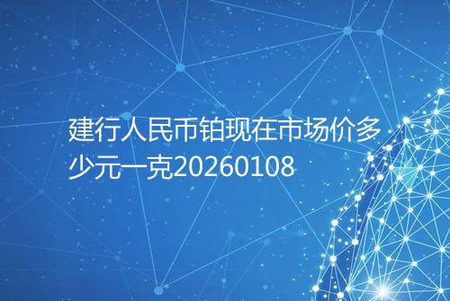建行人民币铂现在市场价多少元一克20260108