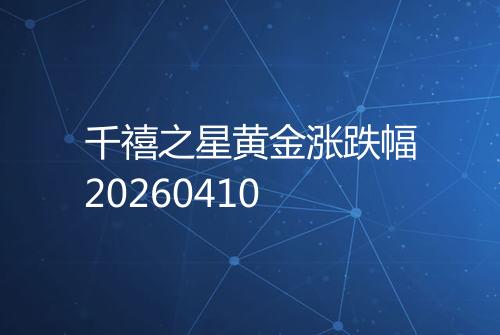 千禧之星黄金涨跌幅20260410