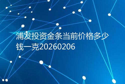 浦发投资金条当前价格多少钱一克20260206
