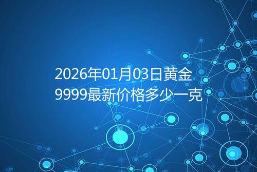 2026年01月03日黄金9999最新价格多少一克