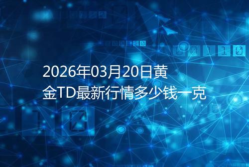 2026年03月20日黄金TD最新行情多少钱一克
