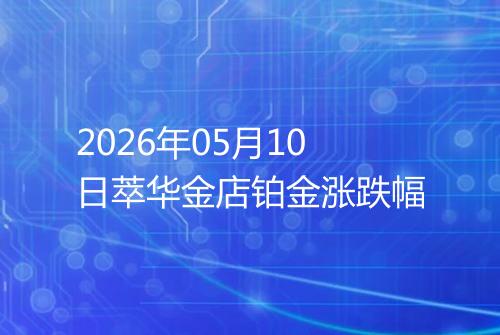 2026年05月10日萃华金店铂金涨跌幅