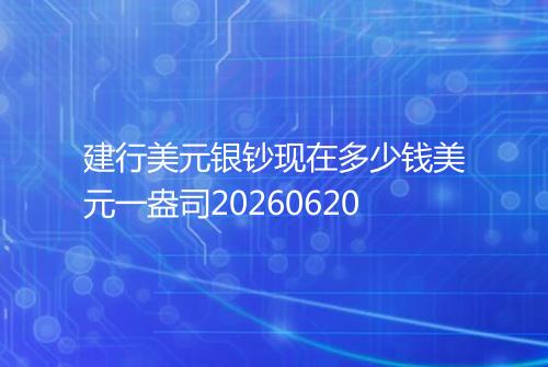 建行美元银钞现在多少钱美元一盎司20260620