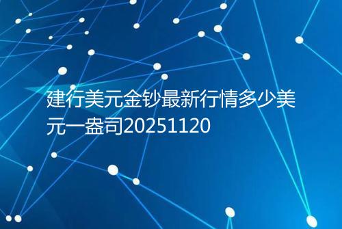 建行美元金钞最新行情多少美元一盎司20251120
