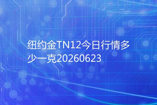 纽约金TN12今日行情多少一克20260623