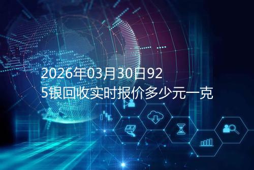 2026年03月30日925银回收实时报价多少元一克
