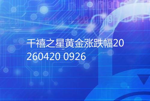千禧之星黄金涨跌幅20260420 0926